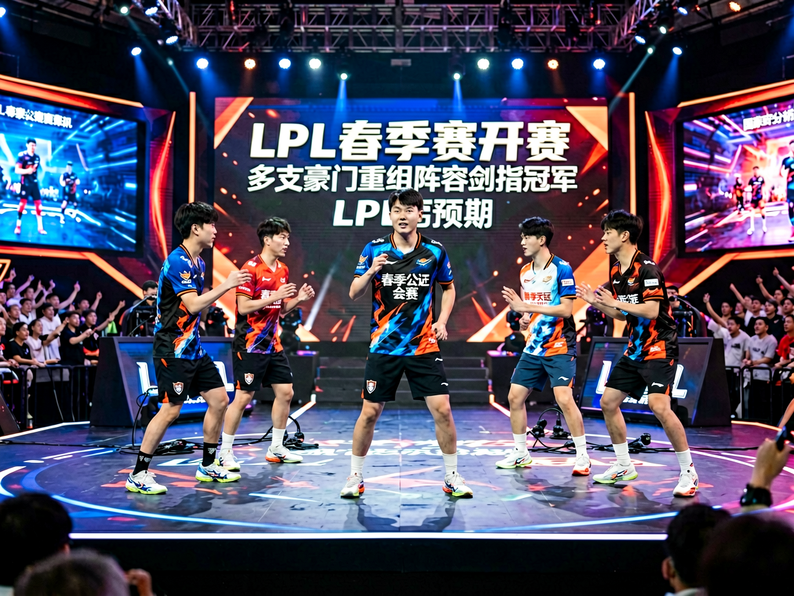 电竞赛事现场,选手在舞台上进行比赛